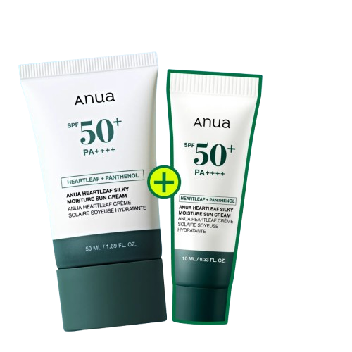 Anua Heartleaf Silky Moisture Sun Cream 50mL + 10mL Special Set